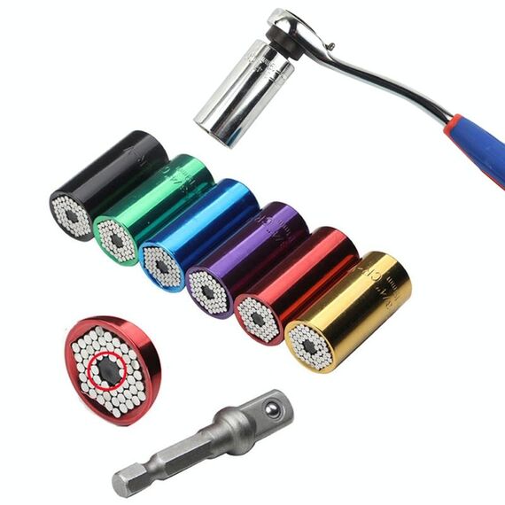 2 pezzi / set set di chiavi dinamometriche universali manicotto a bussola 7-19mm trapano elettrico a cricchetto boccola chiave chiave magica multi utensili