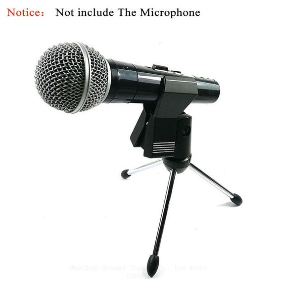 Supporto per microfono Supporto per microfono regolabile Supporto per clip pieghevole per microfono Supporto per treppiede in metallo (nero)