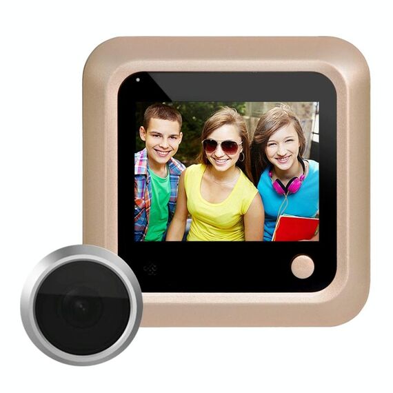 X5 2.4 pollici Schermo 2.0MP Videocamera di sicurezza Nessun disturbo Spioncino Viewer, supporto TF Card (oro)