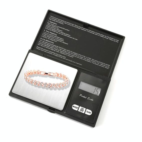 Bilancia elettronica portatile per gioielli in oro con diamanti MH-8015 (0,1 g ~ 500 g), batterie escluse