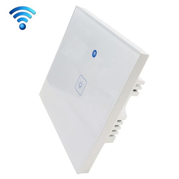 WS-UK-01 APP EWeLink e Touch Control 2A 1 Gang Interruttore a parete intelligente con pannello in vetro temperato, CA 90 V-250 V, spina UK