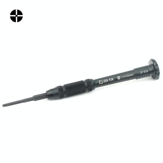 JIAFA JF-619-2.5 Cacciavite con punta a croce cava 2,5 x 30 mm per riparare la cornice centrale per iPhone (nero)
