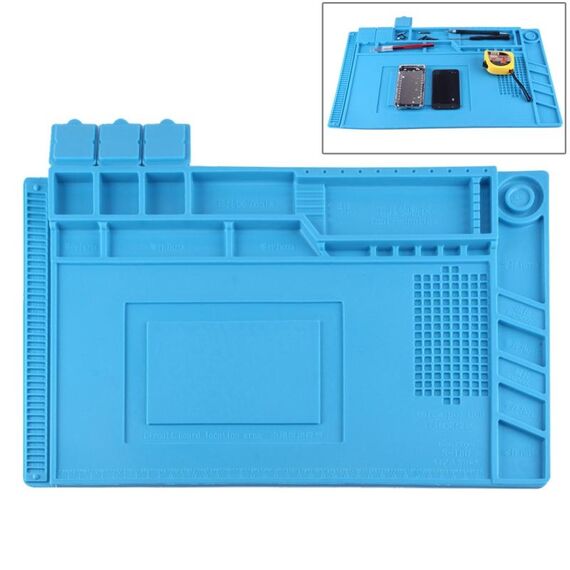 Piattaforma di manutenzione Tappetino isolante antistatico antiscivolo ad alta temperatura per riparazioni Tappetini in silicone, dimensioni: 45 cm x 30 cm (blu)