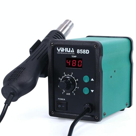 Pistola ad aria calda YIHUA 858D AC 220V con display a LED a temperatura regolabile