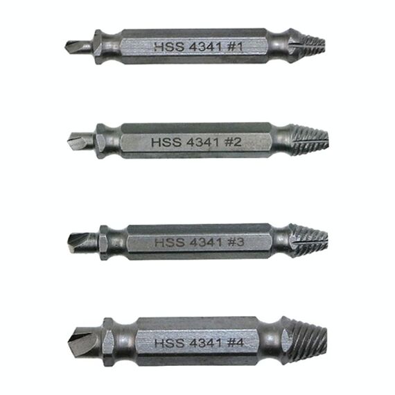 Estrattore per viti 4 in 1 Strumento per rimozione bulloni rotti (1 #, 2 #, 3 #, 4 #), con custodia in plastica