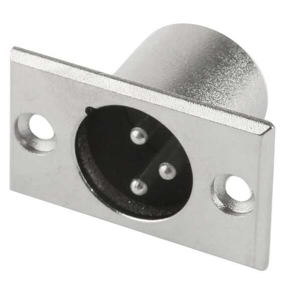 Connettore XLR a 3 pin maschio per montaggio su telaio in metallo con bloccaggio