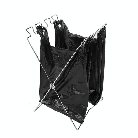 Appendiabiti pieghevole per sacchi della spazzatura in acciaio inossidabile da campeggio all'aperto, dimensioni: 58 * 32 cm