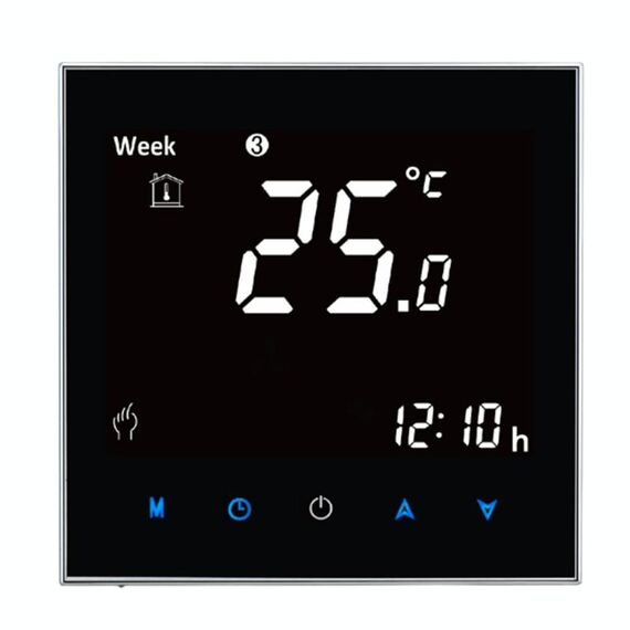 BHT-2001 3A Tipo di riscaldamento dell'acqua di carico Termostato di riscaldamento digitale LCD, visualizzazione dell'orologio / temperatura / tempo / settimana / calore ecc. (Nero)