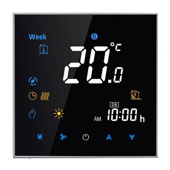 BHT-3001 16A Tipo di riscaldamento elettronico con riscaldamento LCD Termostato ambiente con riscaldamento digitale con sensore, display orologio / temperatura / ora / settimana / calore ecc. (Nero)