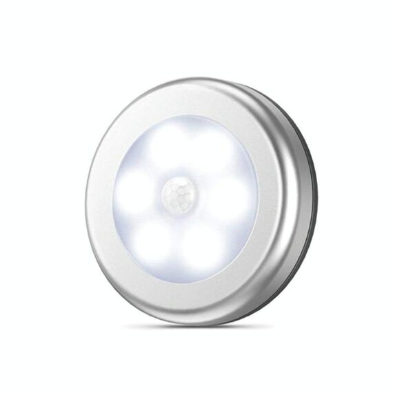 6 LED Home Wardrobe Smart Human Sensor Body Sensor Light, colore chiaro: luce bianca (argento)