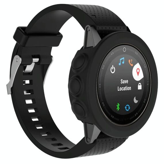 Custodia protettiva per orologio in silicone tinta unita per Garmin Fenix ​​5 (nero)