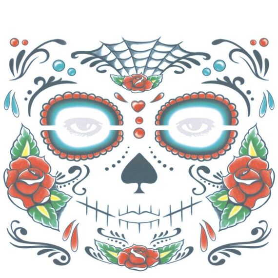 3 PC Adesivi per tatuaggi temporanei impermeabili per il viso di Halloween, dimensioni: 240 * 210 mm