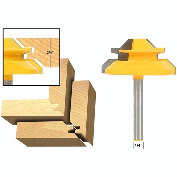 1/4 x 2 Shank Lavorazione del legno Impegno a 45 gradi Tenone Cutter Blade Accessori ad angolo retto Coltello Strumenti per la lavorazione del legno