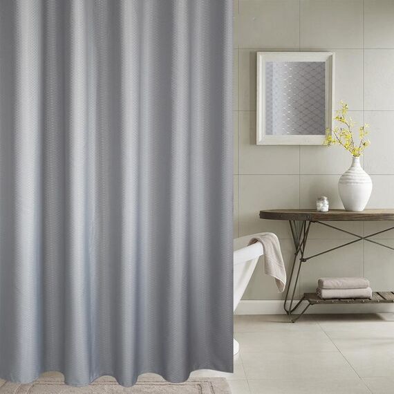 Ispessimento Tenda impermeabile e contro la muffa Tenda a nido d'ape Tessuto poliestere Tenda da doccia Tende da bagno, Dimensioni: 200 * 200 cm (grigio)