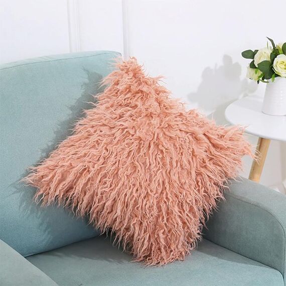 Copricuscino lungo in velluto di peluche Copricuscino quadrato popolare in peluche Federa per la decorazione della camera da letto, dimensioni: 45 x 45 cm (rosa)