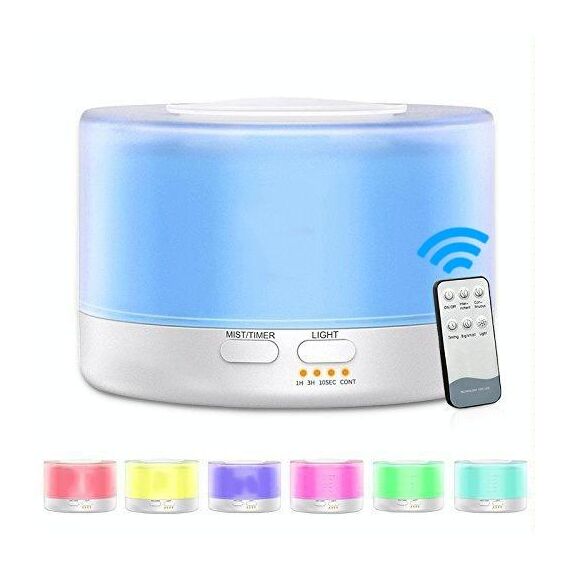 T700 Telecomando Umidificatore d'aria bianco trasparente Spruzzatore automatico di alcol Diffusore di olio essenziale Diffusore di nebbia ad ultrasuoni Diffusore di aromi ad ultrasuoni Atomizzatore LED a colori, Capacità: 700ml, DC 24V, Spina USA