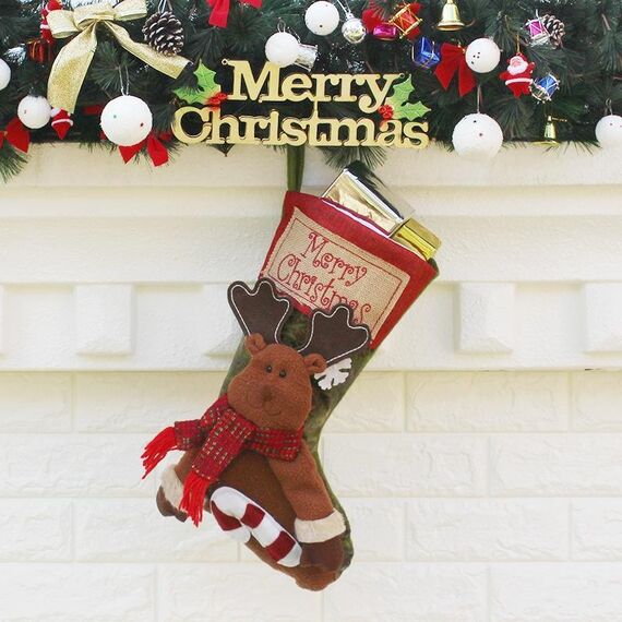 Ornamento di Natale Decorazione Buon Natale Ciondolo borsa regalo grande calza di Natale