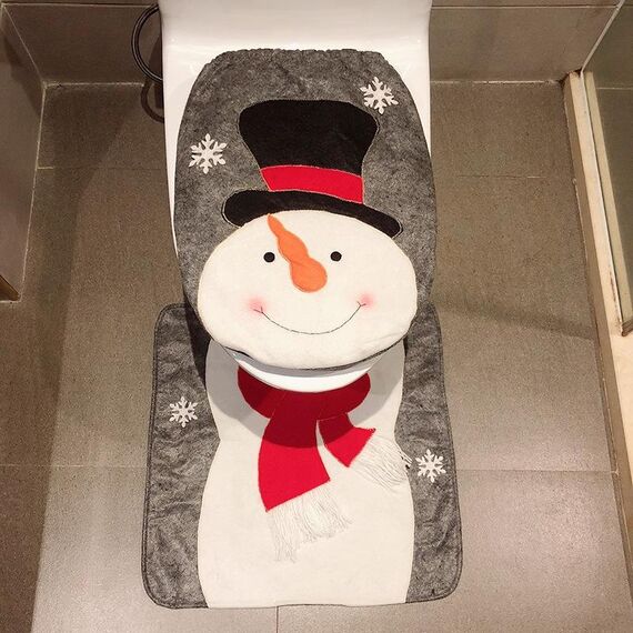 Set da toilette per decorazioni natalizie con pupazzo di neve 2 in 1