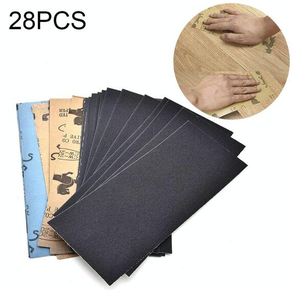 28 PCS LANHU grana 120-3000 carta vetrata per lucidatura a secco e ad umido ， Dimensioni: 22,9 x 9,1 cm