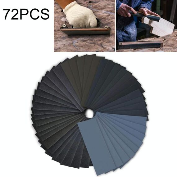 72 PCS LANHU grana 400-3000 carta vetrata per lucidatura a secco e ad umido ， Dimensioni: 22,9 x 9,1 cm