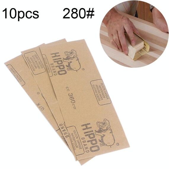 100 pezzi grana 280 carta vetrata per lucidatura a secco e ad umido ， dimensioni: 23 x 9 cm (giallo)