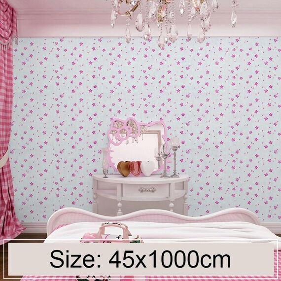 Polvere Cherry Blossom Creativo 3D Pietra Mattoni Decorazione Carta da parati Adesivi Camera da letto Soggiorno Parete Carta da parati impermeabile Rotolo, Dimensioni: 45 x 1000 cm