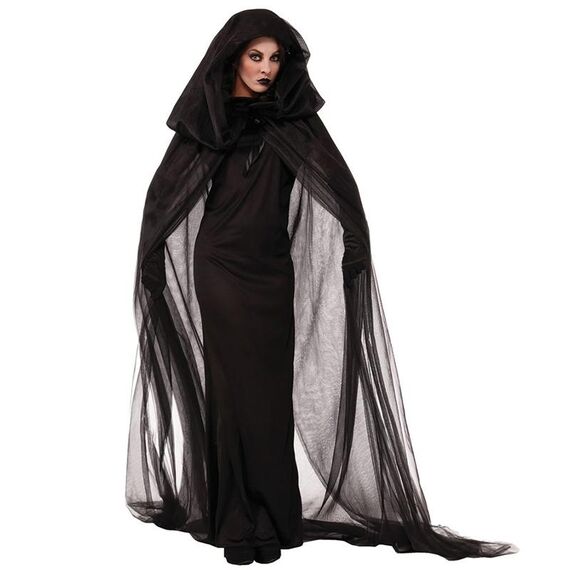 Costume di Halloween Night Wandering Soul Ghost Dress Abito da strega Nightclub Rave Party Service, Taglia: M, Busto: 76-90 cm, Vestiti lunghi: 148 cm, Lunghezza mantello: 220 cm
