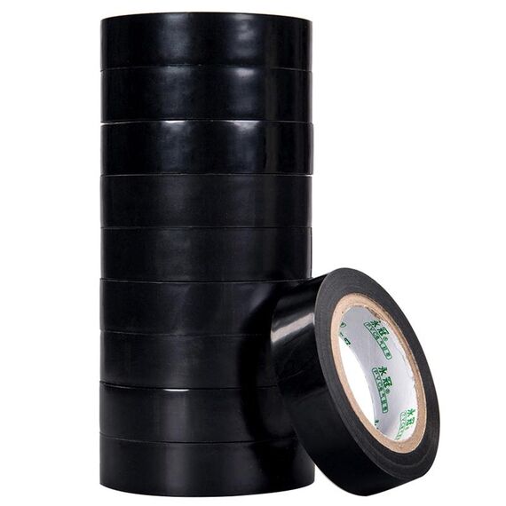 Nastro elettrico per elettricisti tara isolante in PVC impermeabile da 10 pezzi da 16 mm (nero)
