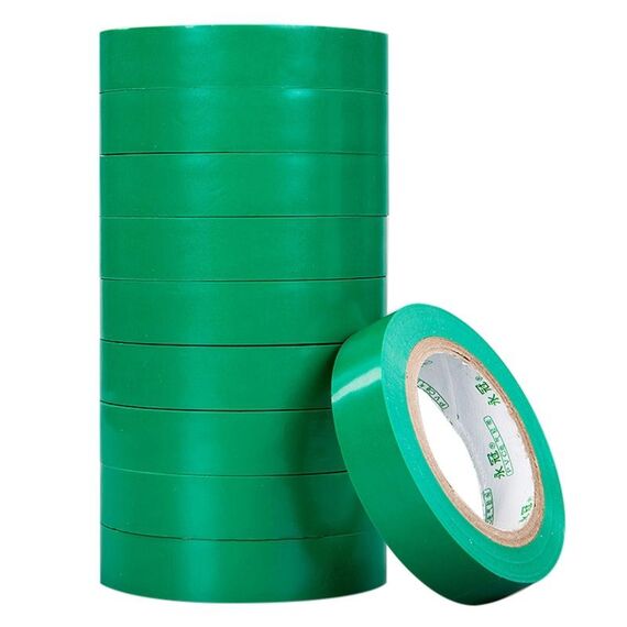 Nastro elettrico per elettricisti tara isolante in PVC impermeabile da 10 pezzi da 16 mm (verde)