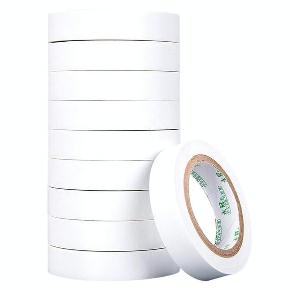 Nastro elettrico per elettricisti tara isolante in PVC impermeabile da 10 pezzi da 16 mm (bianco)