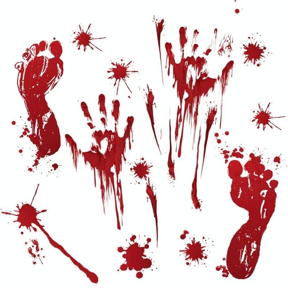 10 PCS Decorazioni di Halloween Adesivi per finestre in PVC con impronte di mani e impronte di sangue creativo, consegna in stile casuale