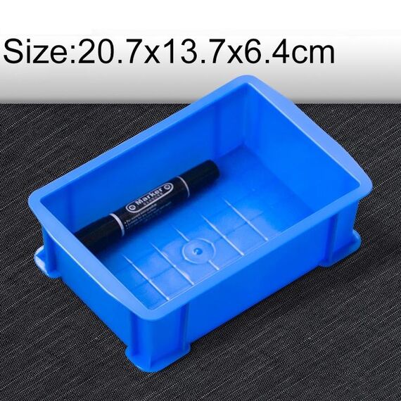 5 pezzi di spessore scatola di materiale multifunzionale nuovissima scatola di plastica piatta scatola degli attrezzi, dimensioni: 20,7 cm x 13,7 cm x 6,4 cm (blu)