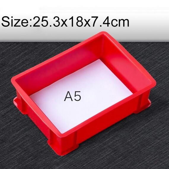 Scatola portautensili multifunzionale spessa 3 pezzi Scatola portautensili in plastica piatta nuovissima, dimensioni: 25,3 cm x 18 cm x 7,4 cm (rosso)