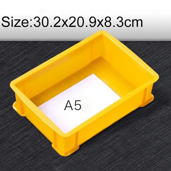 Scatola di materiale multifunzionale spessa 2 pezzi Scatola degli attrezzi in plastica piatta nuovissima, dimensioni: 30,2 cm x 20,9 cm x 8,3 cm (giallo)