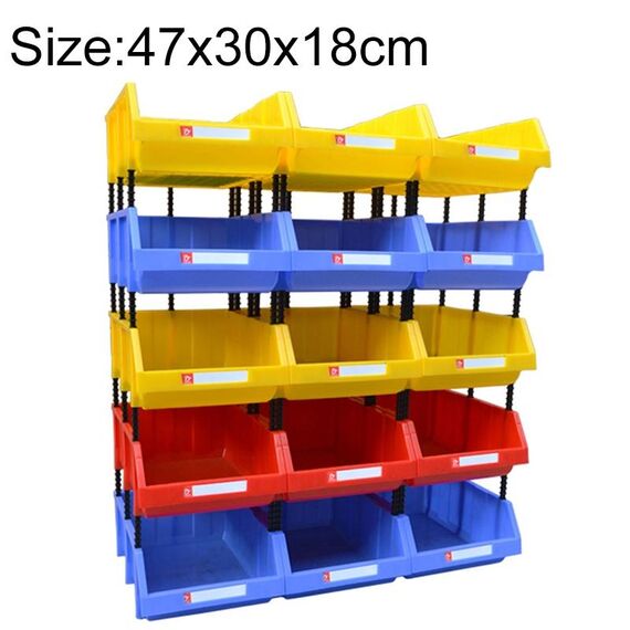 Scatola di plastica obliqua addensata Scatola di materiali combinati per scatola, consegna a colori casuali, dimensioni: 47 cm x 30 cm x 18 cm