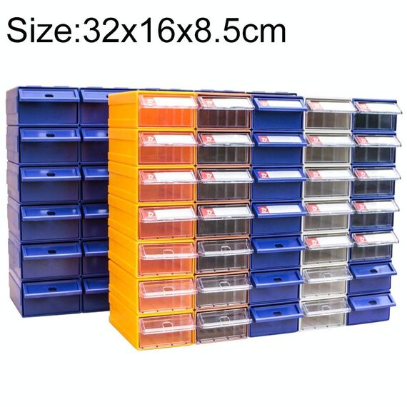 Parti in plastica combinate addensate Tipo di cassetto dell'armadio Scatola dei componenti Scatola del materiale dei blocchi Scatola dell'hardware, consegna a colori casuali, dimensioni: 32 cm x 16 cm x 8,5 cm