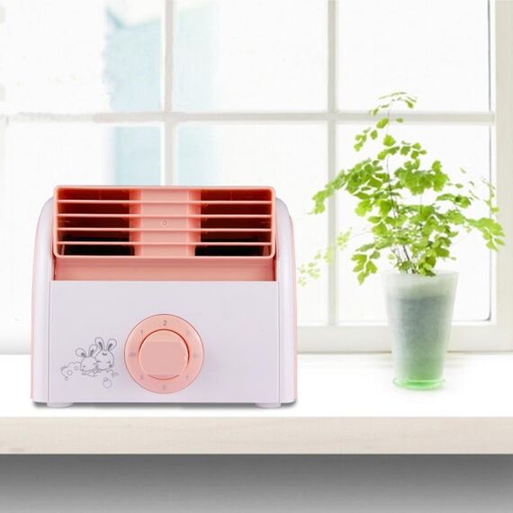Mini ventilatore da tavolo muto da 30 W senza pale per dormitorio / camera da letto / soggiorno / ufficio, modalità velocità 3 tipi, CA 220 V (rosa)