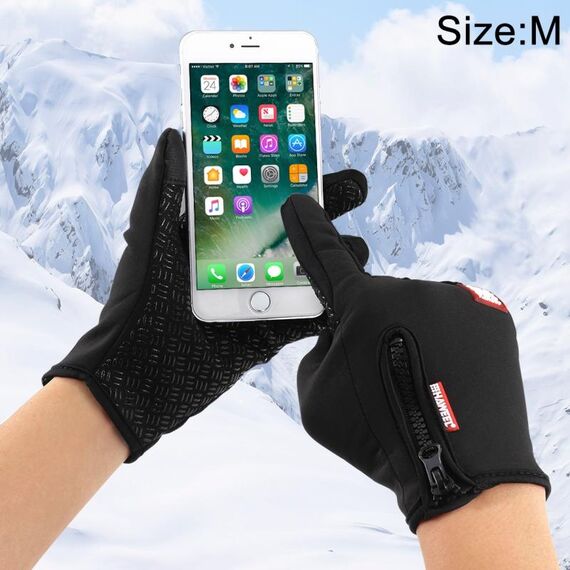 HAWEEL Guanti invernali caldi da uomo con protezione antivento per sport all'aria aperta, touch screen a due dita, Per iPhone, Galaxy, Huawei, Xiaomi, HTC, Sony, LG e altri dispositivi touch screen