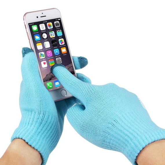Guanti schermo HAWEEL tre dita Touch per i bambini, Per iPhone, Galaxy, Huawei, Xiaomi, HTC, Sony, LG e altri dispositivi Touch Screen (blu)
