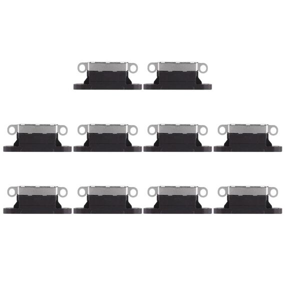 Connettore per porta di ricarica da 10 PC per iPhone X (nero)