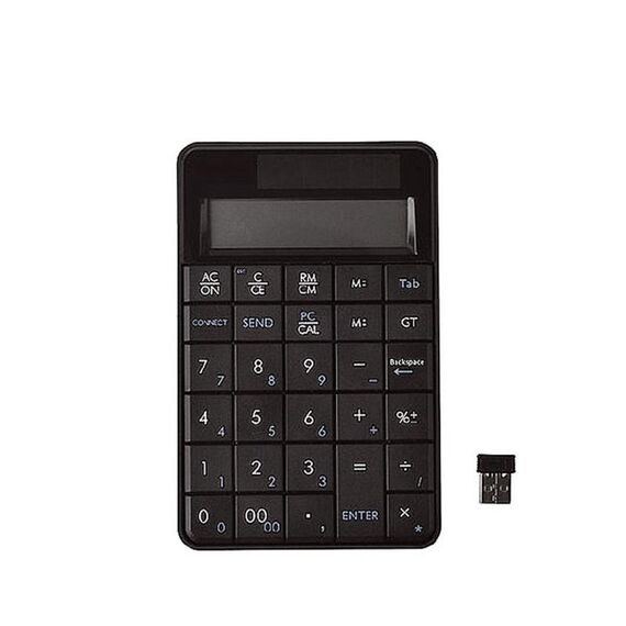 MC-56AG 2 in 1 Tastiera e calcolatrice numerica USB 2.4G con display LCD (nera)