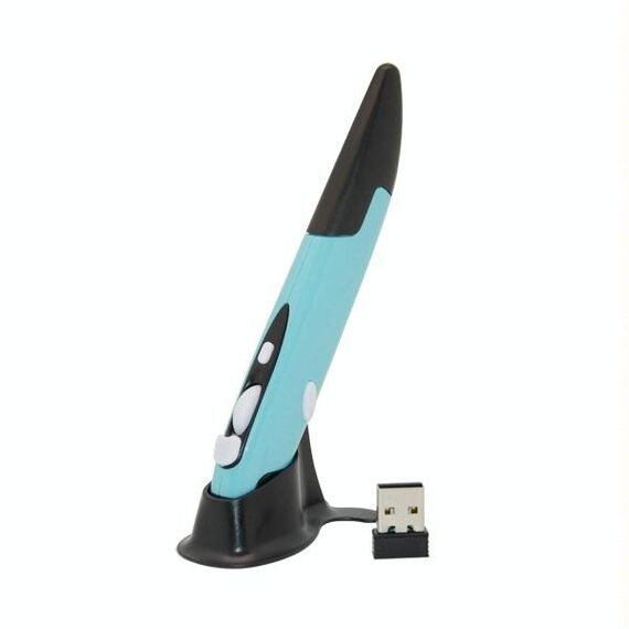PR-03 Ricevitore USB 2.4G Mouse con penna ottica wireless regolabile da 1600 DPI per computer PC Laptop Insegnamento del disegno (blu)