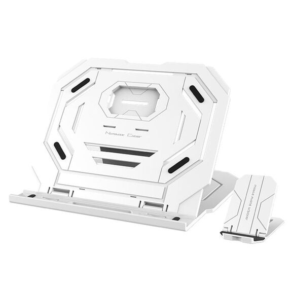 T3 Staffa di raffreddamento dal design cavo multifunzione con angolo regolabile a 10 livelli per notebook, MacBook, iPad, telefoni cellulari (bianco)