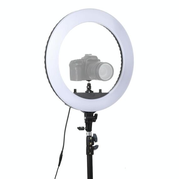 Luce di riempimento ad anello LED con autoscatto da 18 pollici 55W a due velocità dimmerabile con treppiede