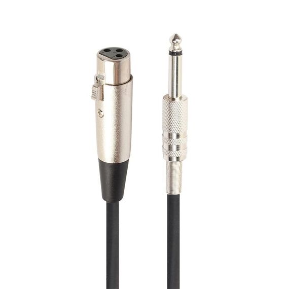 Cavo microfono da 10 m XLR a 3 pin femmina a 1/4 di pollice (6,35 mm) per microfono con schermatura mono