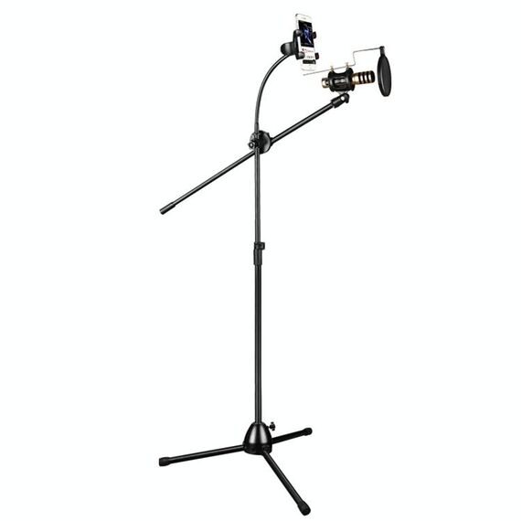 RODD NB-108 Karaoke Phone Microfono Treppiede Supporto per braccio a forbice, Per registrazione in studio, trasmissione dal vivo, spettacolo dal vivo, KTV, ecc.