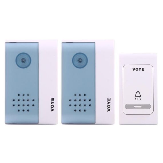 VOYE V004B2 Campanello Wireless Smart Music Home con doppio ricevitore, distanza telecomando: 120 m (aria aperta)