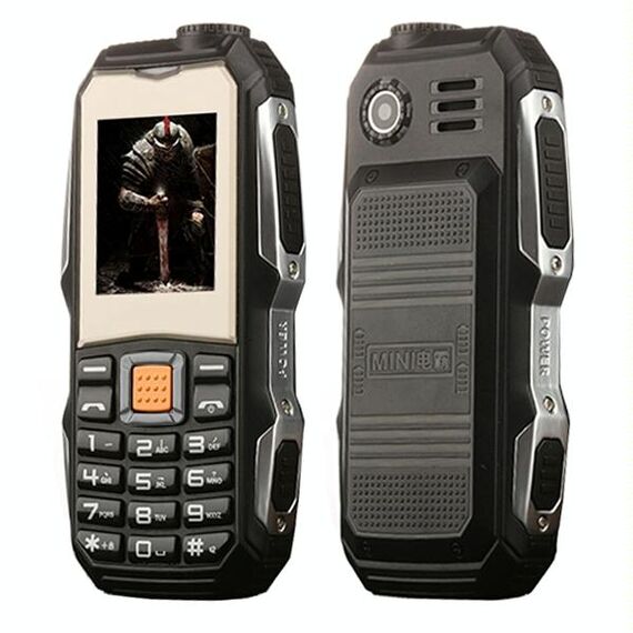 Telefono per anziani a tripla protezione L9, Impermeabile antiurto antipolvere, batteria 3800mAh, 1,8 pollici, 21 tasti, torcia LED, FM, doppia SIM (nero)