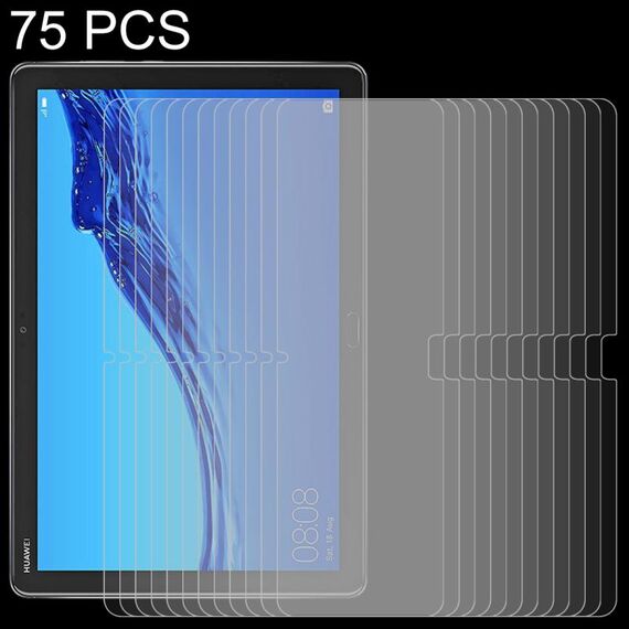 75 PCS 0.26mm 9H Durezza superficiale Pellicola in vetro temperato antideflagrante per Huawei MediaPad M5 lite 10.1