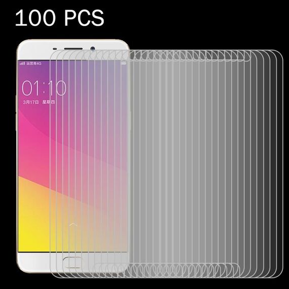 100 PCS per Oppo R9 Plus 0.26mm 9H Durezza superficiale 2.5D Pellicola per schermo in vetro temperato antideflagrante